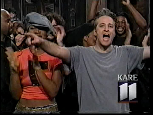 Jon Stewart hosted SNL in April of 2002. I just ripped my VHS of the original airing (just missing t