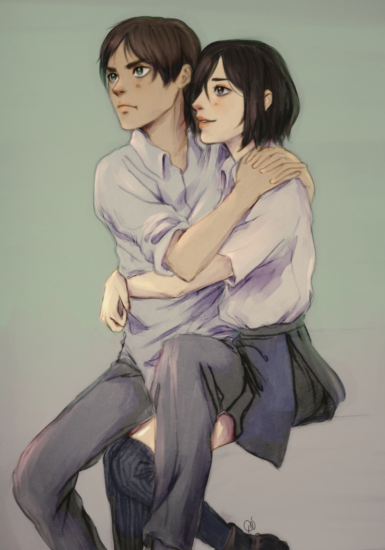 lolakasa:  hella-chan asked for eremika highschool AU C: 