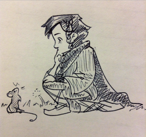 abadpoetwithdreams:I had some notepaper and a pen soooo: baby Beren doodle! I love the characterizat