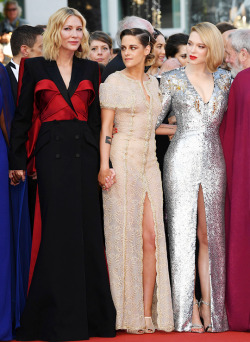 seydouxdaily:  Jury president Cate Blanchett, jury members Kristen Stewart and Lea Seydoux attends the Closing Ceremony &amp; screening of “The Man Who Killed Don Quixote” during the 71st annual Cannes Film Festival at Palais des Festivals on May