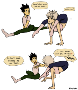 rouvere:
“ @cellaira asked who would be more flexible.. I think Killua! But with his help, Gon wouldn’t be too far behind ФvФ
”