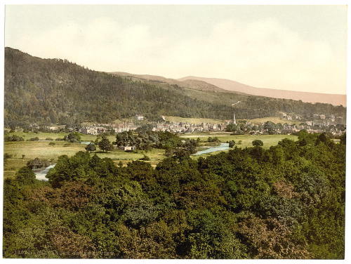 Photochrom prints of Callander (Scotland, c. 1890 - c. 1900): general view; mountain of Ben Ledi; Br