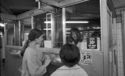 thewouldbesavant:  historicaltimes:  An undercover male police officer poses as a female ticket clerk to halt an upsurge in subway armed robberies via reddit  Thirty cents!!  He ain&rsquo;t fooling nobody tho