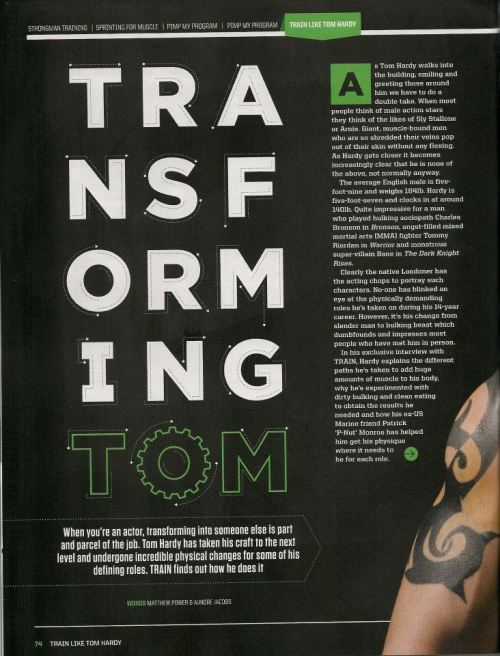 Porn tomcanspankmehardy:  Tom Hardy in TRAIN magazine photos