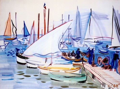 Fishing Boats at Cannes    -    Raoul Dufy ,1940French, 1877-1953