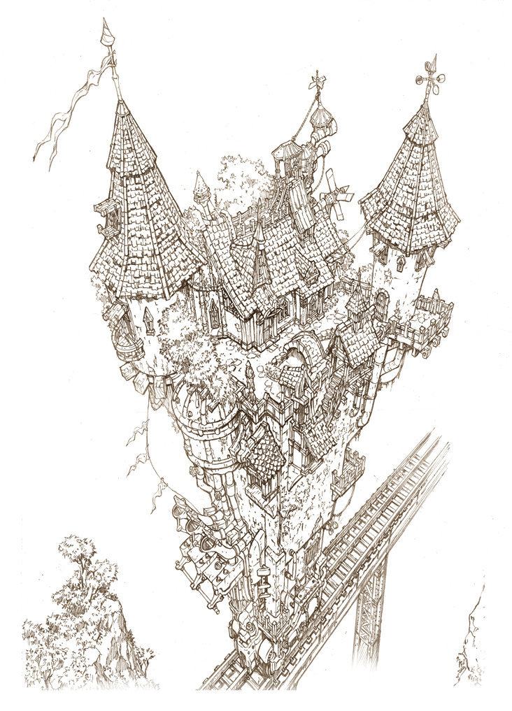 archatlas:  Intricate Fantasy Worlds Lose yourself inside South Korean artist Jung