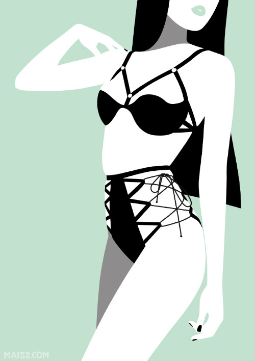 creepyyeha:maisdue:Set of illustration inspired by the lingerie designed by http://creepyyeha.storenvy.com/  omg