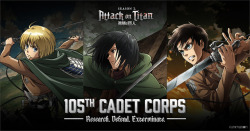 snknews: Challenge Yourself with Funimation’s “105th Cadet Corps” Quiz! Funimation has released a special quiz for fans, serving as a “qualification exam” for entry into the 105th Cadet Corps (The year after Eren and co.)! Click on the link