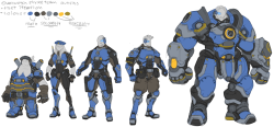 art-roly: lil Overwatch concept, the Omnic Crisis strike team with nice matching outfits. a couple of small dumb details like torbjorn with his eye and arm intact, reyes with a captain badge on his shoulder. lil stuff I want to draw more Overwatch this