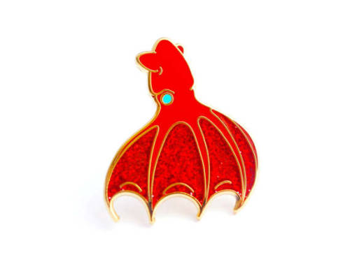 cephalopodlover: Vampire Squid Enamel Pin (hard enamel pin cute squid pin lapel pin badge squid jewe