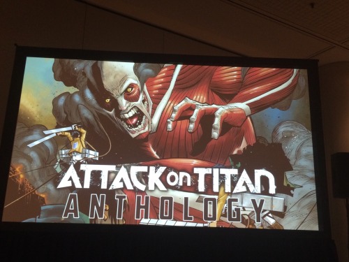 Live blogging: Besides reannouncing volume 17’s english release, the “Biggest Attack on Titan Announcement Ever” at NYCC is about an upcoming new SnK anthology by top western comic artists, managed by @kodanshacomics! The storylines are still in