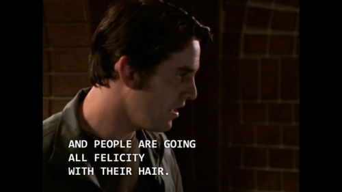 aspirationalbrand:references to felicity cutting her hair in buffy the vampire slayer, six feet unde