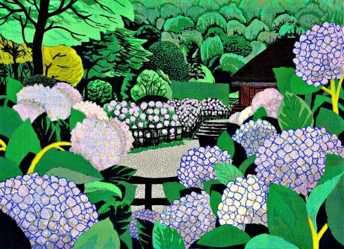 Hayashi Waichi   (Japan b. 1951)Hydrangeas in Summer