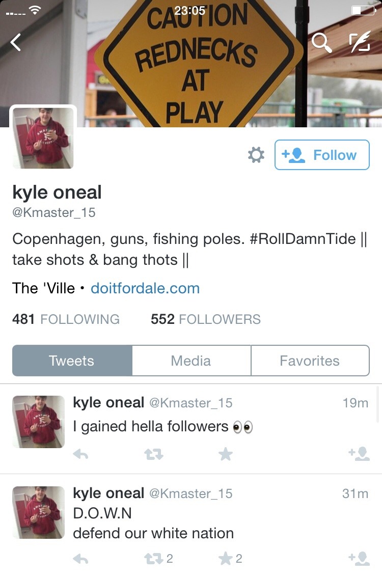 racistsgettingfired:  Kyle O’Neal Loganville High School100 Trident TrailLoganville,