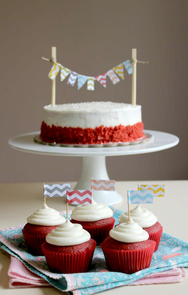 bakeddd:  red velvet cake and cupcakes (submitted by penguinsandcupcakes) 