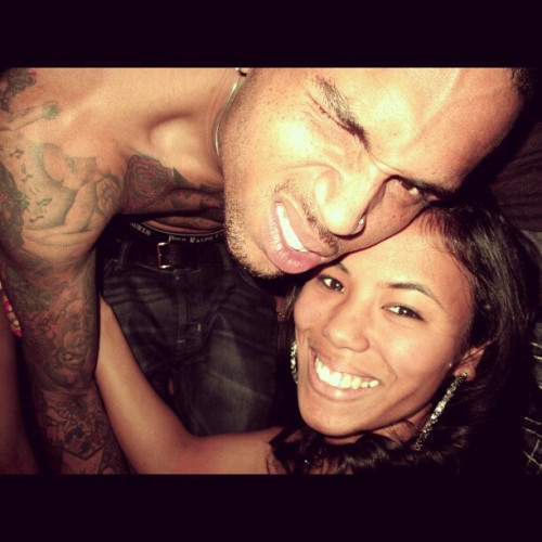 lovingcbreezy:Chris and a fan at his house party last night in Houston.