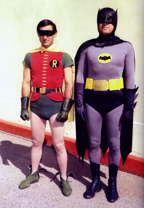 Burt Ward As Robin And Adam West As Batman And Their Stunt Doubles, Victor Paul And Hubie Kerns - Batman