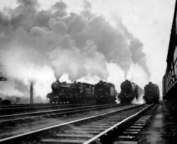 Feb. 13, 1933: A marvel of punctuality and power, locomotives in England — including the storied Flying Scotsman, still in service and inspiring hour-long waits just for a glimpse — thundered along their tracks. Photo: The New York Times