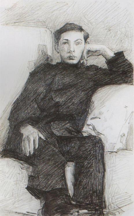 mikhail-vrubel:Portrait of a young man, 1903,