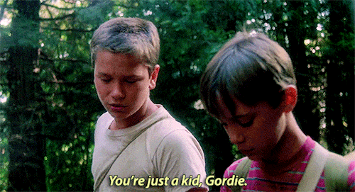 movie-gifs:“I mean, you could be a real writer someday, Gordie.” -Stand by Me (1986) dir. Rob Reiner