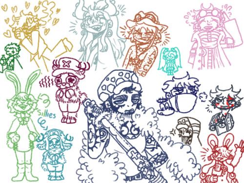 Collection Of One Piece Doodles From A While Ago