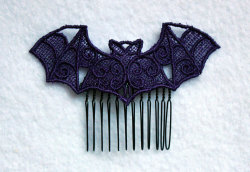 cheapassgoth:Bat hair comb (black or purple) from storenvy seller Creepy KawaiiPrice: ű.99