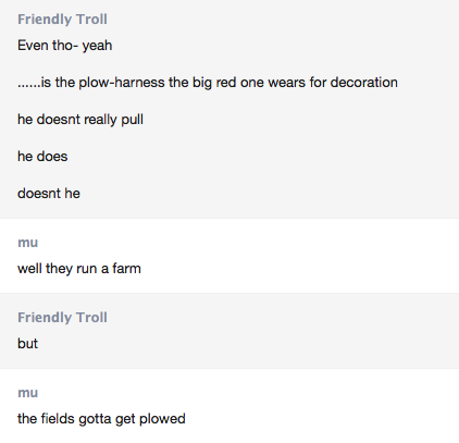 friendlytroll:  Mu made Friendly Troll watch My Little Pony and it completely broke