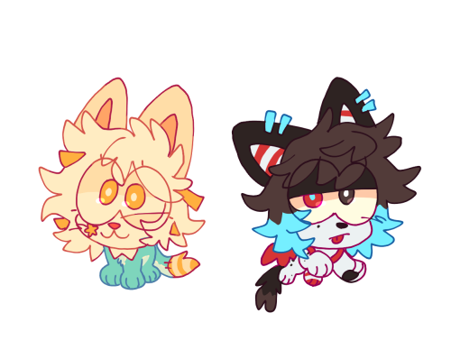 Tiny Chibis I Did Today!! First Two And The Last Green Cat Are My Ocs