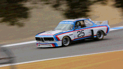 drivestvmotorsport:  BMW CSLs at Laguna Seca, their wide fenders and elegant striped liveries are always a crowd favorite during the Monterey Motorsport Reunion. 