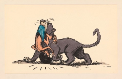 talesfromweirdland:Concept art for Disney’s Jungle Book (1967).It was the first film I ever saw (tho