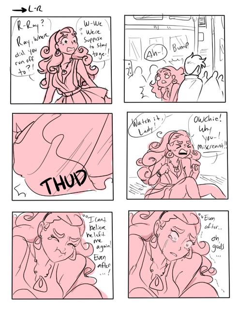 dashingicecream:rough idea comic of rosie first meeting adara