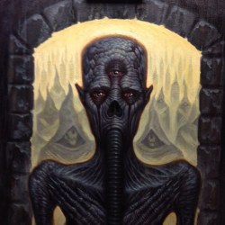 chetzar:  Now to finish this beast. #darkart #ChetZar #Zarmy #monsters #oilpainting #art #fineart      (via TumbleOn)