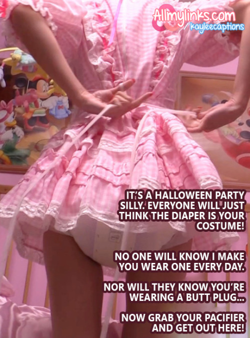 sweet-desires:“It’s a halloween party silly. Everyone will just think the diaper is your costume!No 