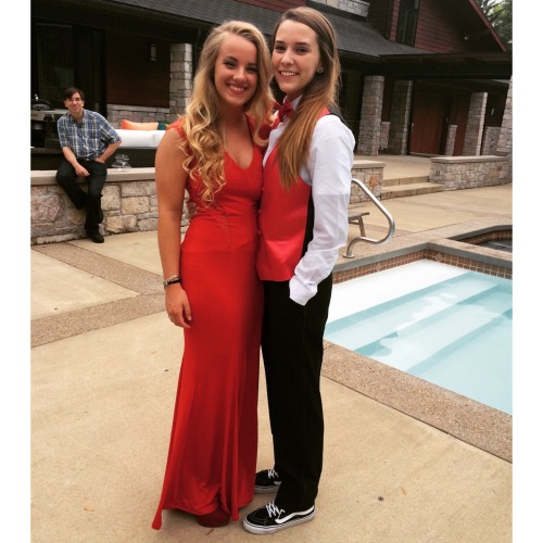 brunettes-n-sunsets:  kateaustinn:  yupimgay:  Great time at prom with my one and only  this is absolutely precious and how proud the dude in the background looks makes me happy. this entire thing makes me happy.  gorgeous