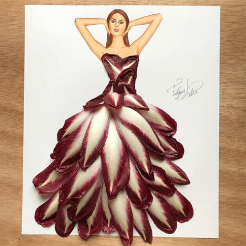 Creative Fashion Illustrations Using Foods - Gıdaları Kullanarak Yapılan Yaratıcı Moda Çizimleri by 