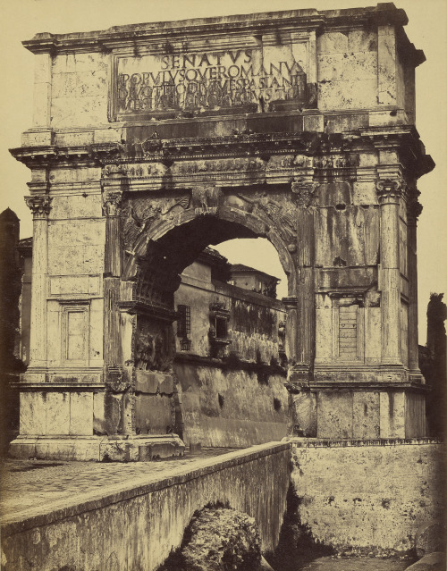 didoofcarthage:  The Arch of Titus by Robert Macpherson. Scottish, 1850s. Albumen silver print. J. P