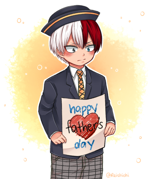 reishichi:  Headcanon: Shouto’s primary school teacher asked the class to make something for Father’s Day. It was going to be graded so he had to do it. He wasn’t really sure what to feel about the whole thing though.To tell you the truth, I share