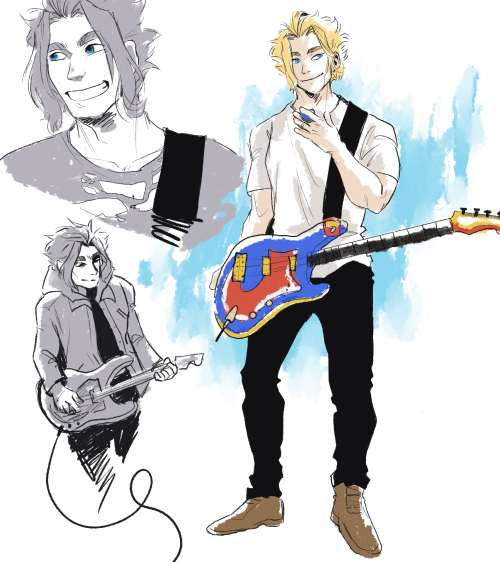 A musician au that’s just an excuse to draw yagi with a guitar