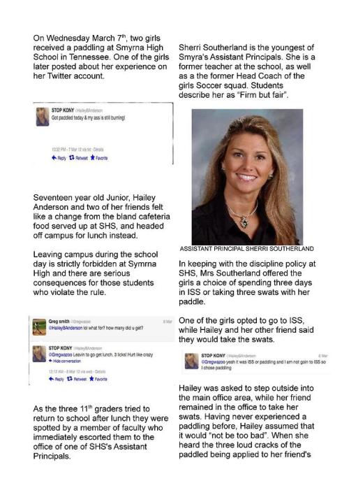 spankherbottomhard: The tweets and true story about two high school girls paddled by a female assist