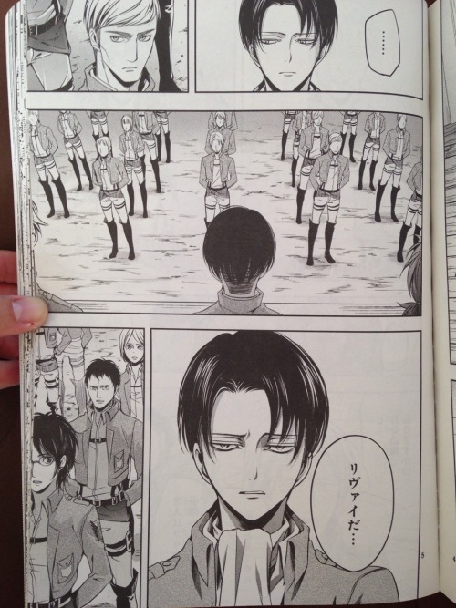 shanryart:                        Shingeki no Kyojin Spinoff - A Choice Without No Regret CH. 3 RAW spoiler the whole chapter is about the introductions of the trio to the recon corps, and also showing Levi’s different technique of holding the 3DMG