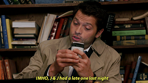 shadows-of-a-fallen-angel:  fidefortitude:  And here you see the episode in which Sam and Dean criticise Supernatural’s writing while pretending to be Jared and Jensen while Misha Collins tweets about them before he starts crying and gets stabbed to