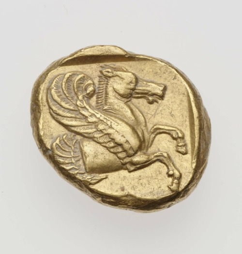 didoofcarthage: Stater of Lampsakos with head of Pan (obverse) and Pegasus (reverse) Greek (minted a