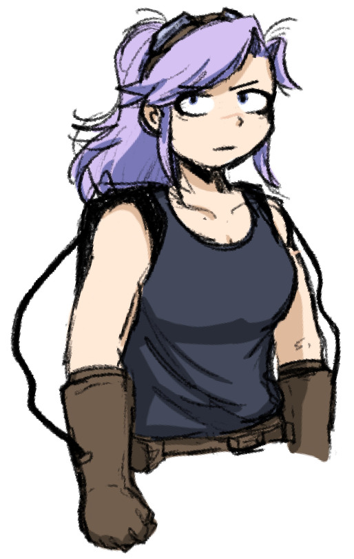 Colored Doodle Of Mahina Testing Some Gear She Made. Perhaps Making Something To Use In The Sports Festival?