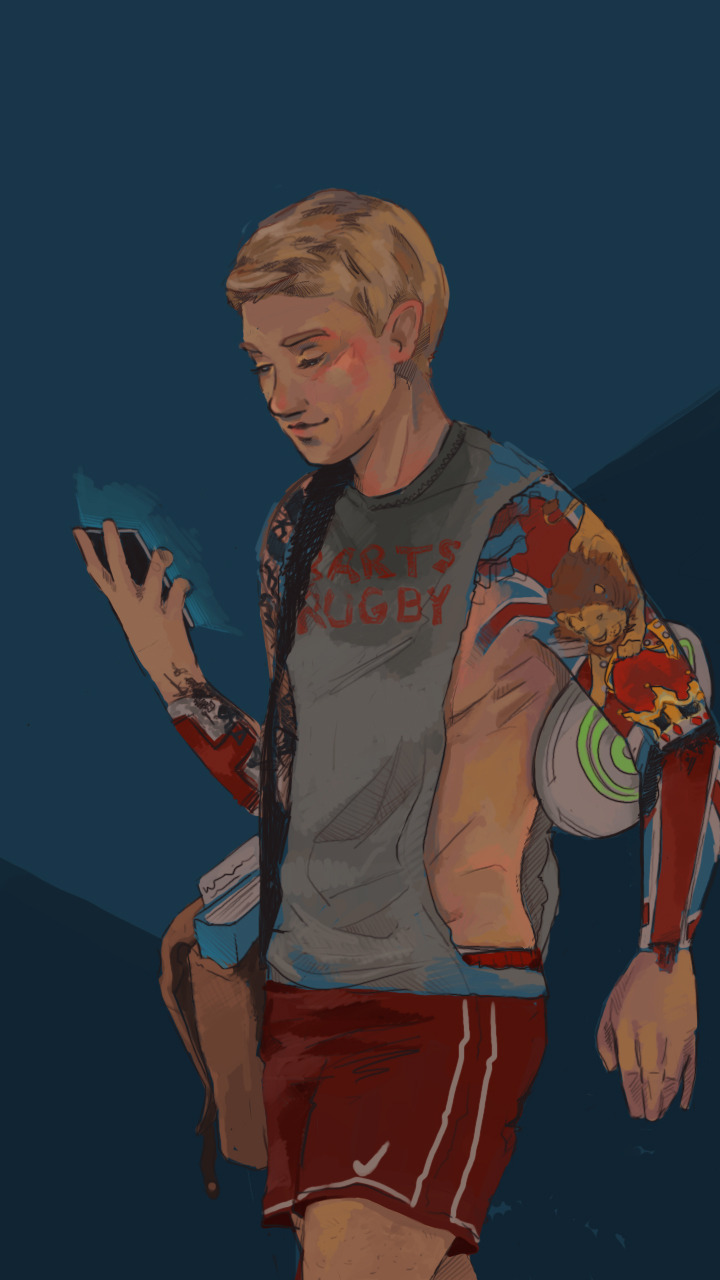 pawspaintsnthings:  Uni-Rugby-Tattoo-Lock.  I almost went for the punk too but I