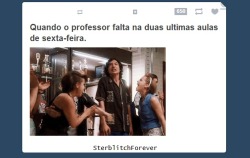 maravilhanaervilha:  Quando o professor falta qualquer aula em qualquer dia da semana:  SF~ 