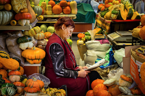 Pumpkins for sale in Latvia.  (Source.)