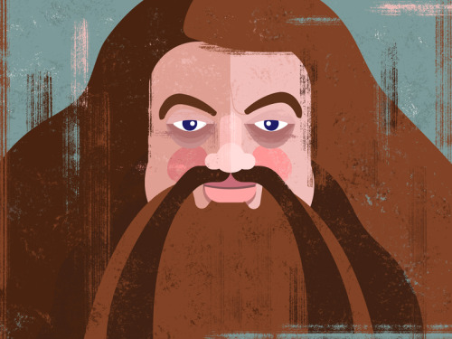 Rubeus Hagrid - Day 44 of 100 days of pop culture portraits by Alan D.  Get Prin