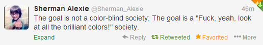 therapsid:  Even if you haven’t read his books, you should follow Sherman Alexie
