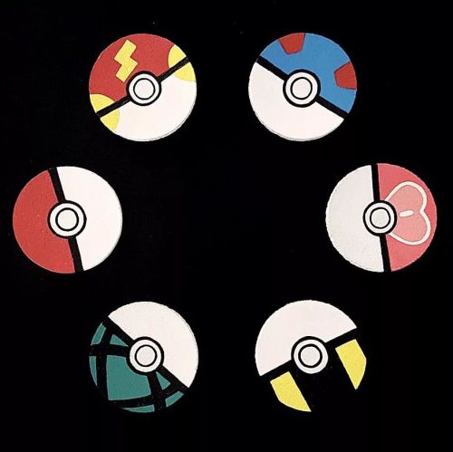 Custom OrderPokeball, Great Ball, Ultra Ball, Fast Ball, Love Ball and Net Ball Drink Coasters#a