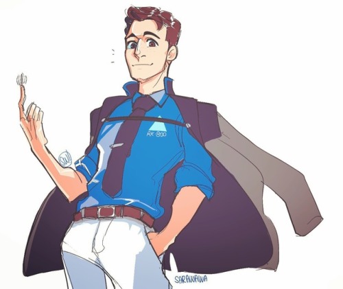 Me back at it again with more dbh fanart bc my thirst for Connor knows no bounds oTL also I really s